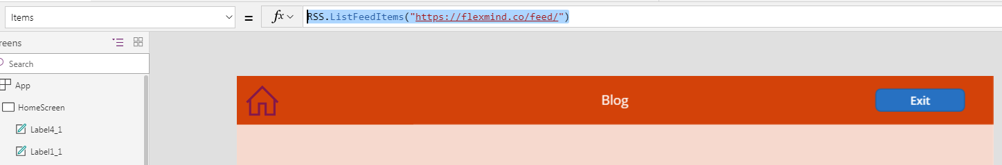How to show RSS feed in PowerApps and create RSS data connection
