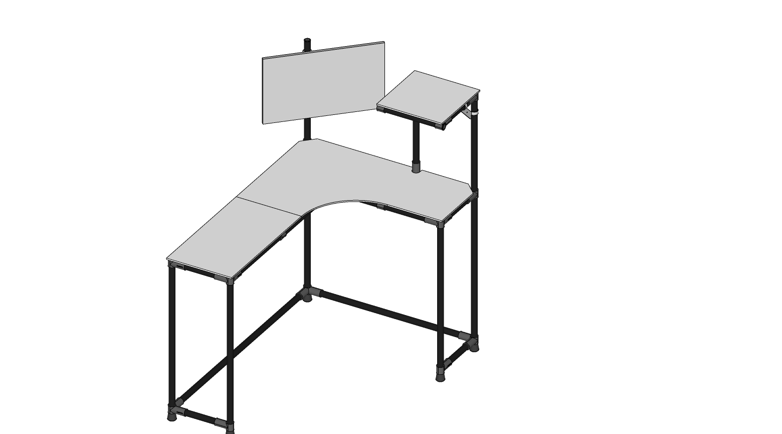 Corner desk Flexpipe 3D File and step by step instructions
