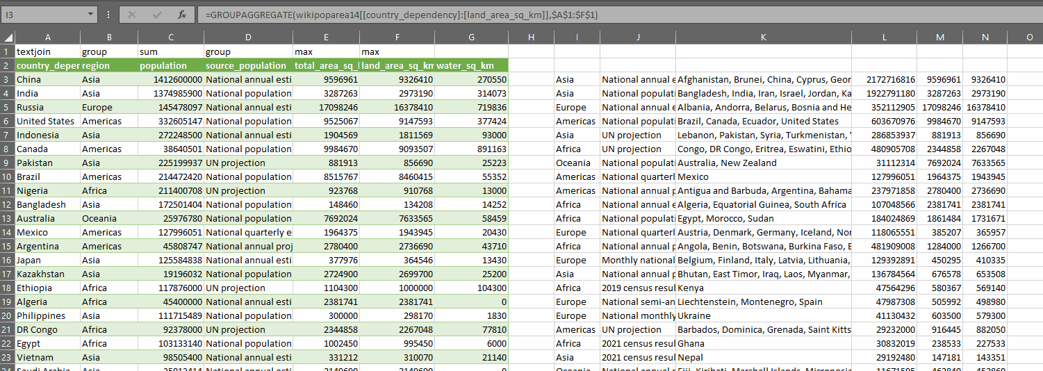 excellambdaGROUPAGGREGATE Quickly create summary tables in Excel with just one formula FLEX