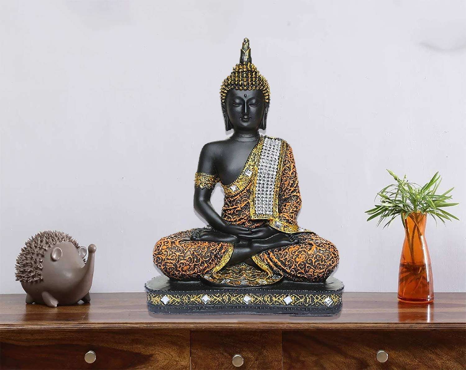 Meditating Modern Sitting Lord Buddha Idol Statue Home Decor Flickkerbox