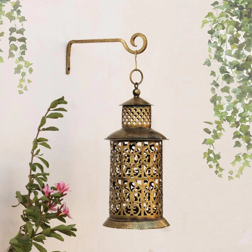 Antique Golden Hanging Tea Light Candle Holder Flickkerbox