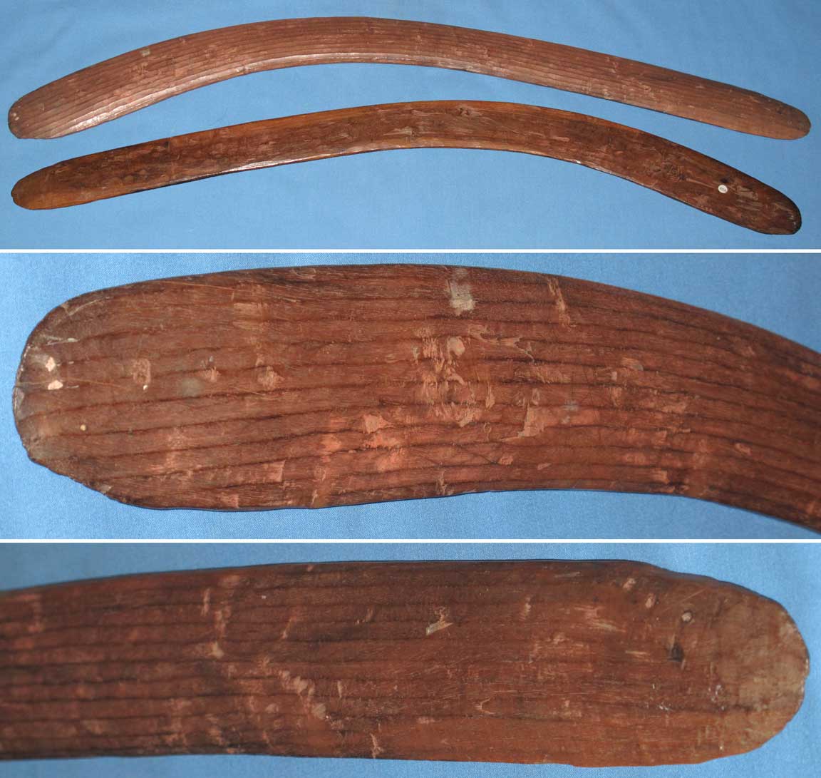 hunting boomerang made by australian aborigines in central desert of australia