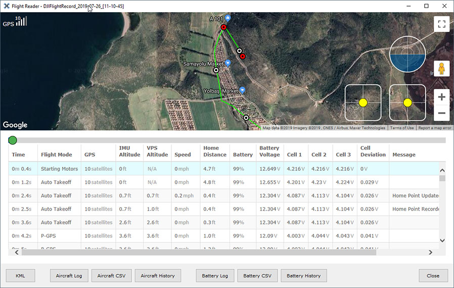 DJI drone flight log viewer Flight Reader
