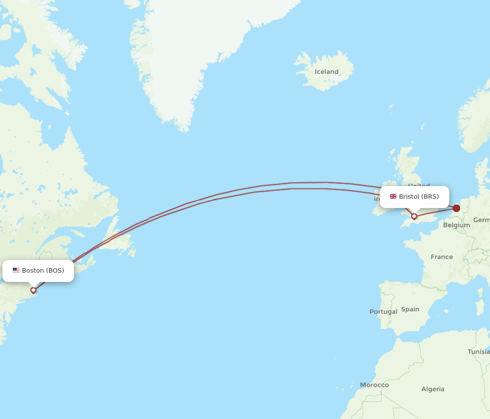 Flights from Bristol to Boston, BRS to BOS Flight Routes