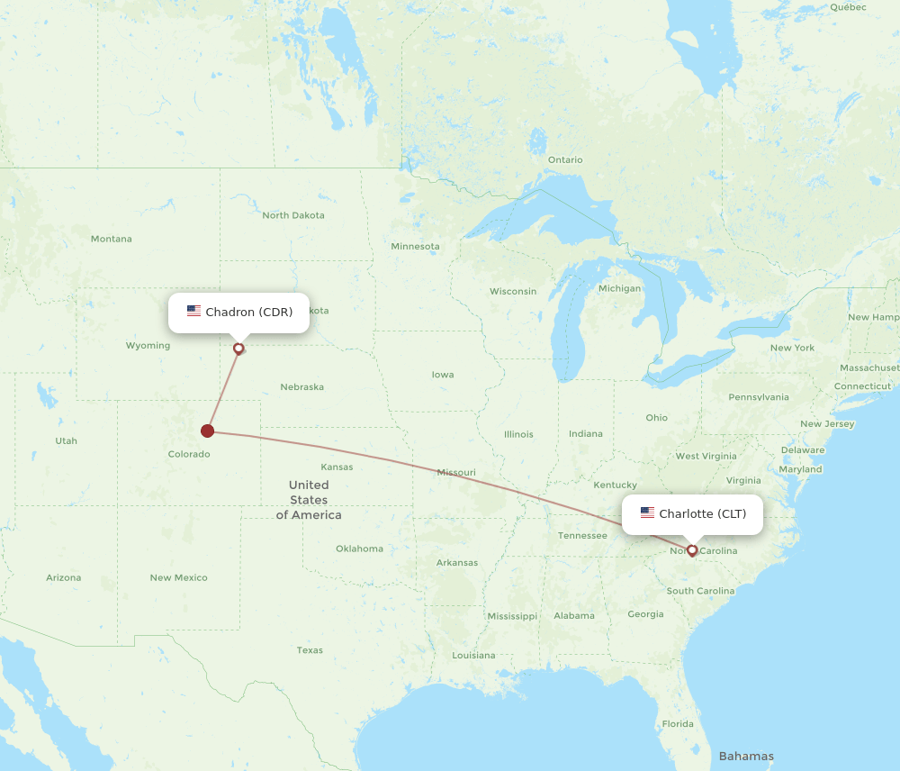 Flights from Charlotte to Chadron, CLT to CDR Flight Routes