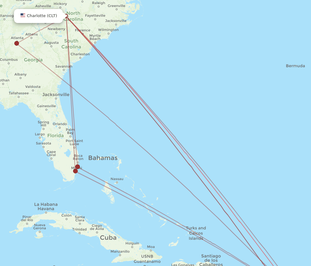 Flights from Charlotte to Saint Croix, CLT to STX Flight Routes