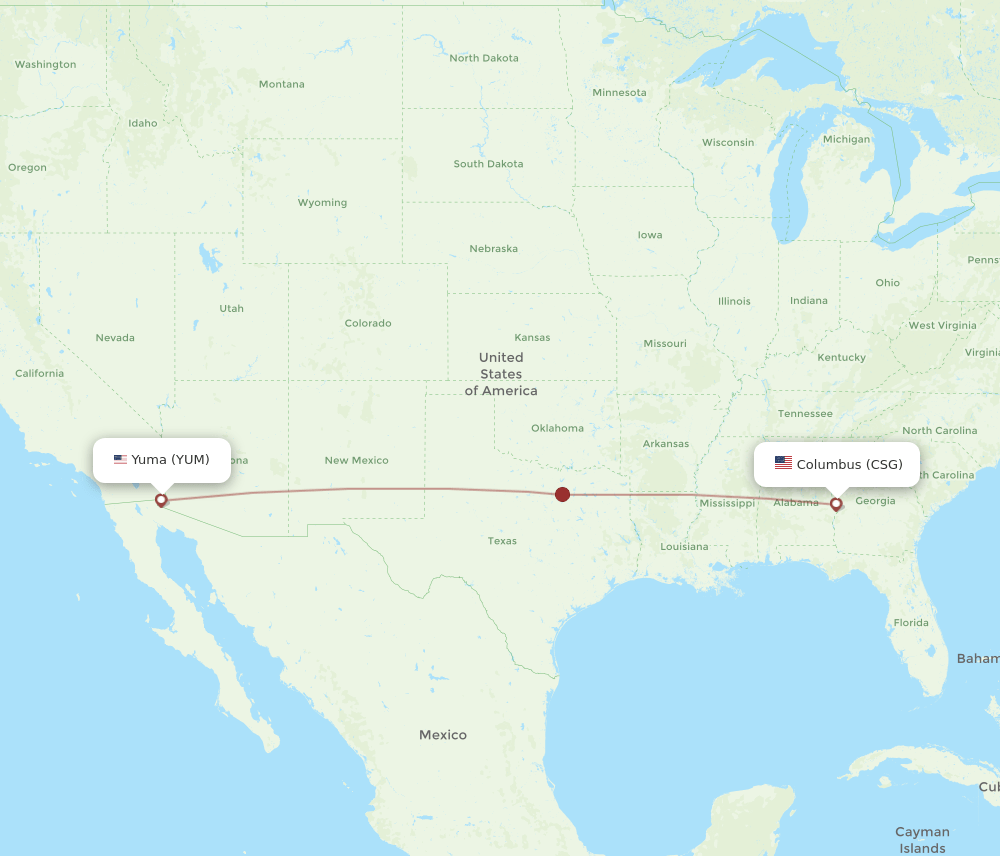 Flights from Columbus to Yuma, CSG to YUM Flight Routes