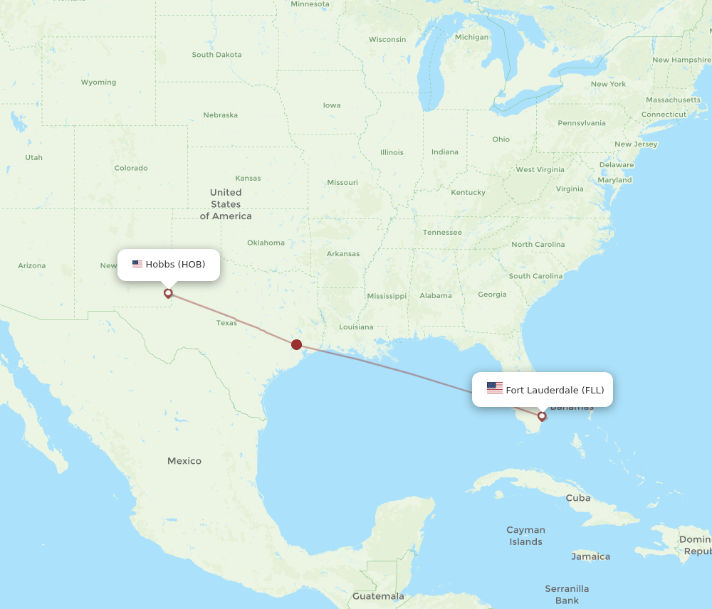 Flights from Fort Lauderdale to Hobbs, FLL to HOB Flight Routes