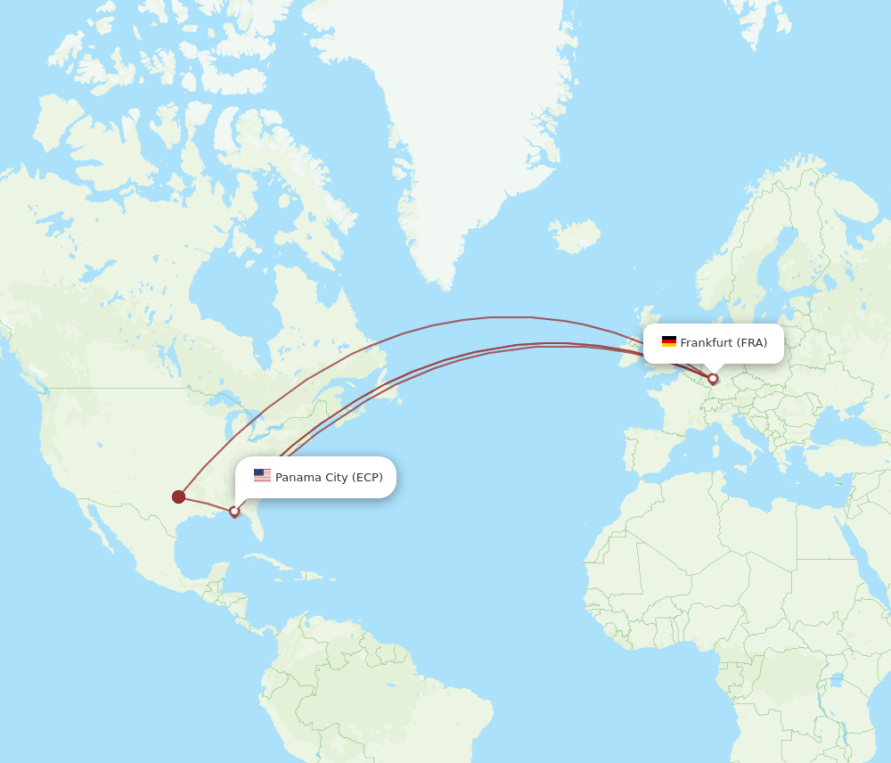 Flights from Frankfurt to Panama City, FRA to ECP Flight Routes