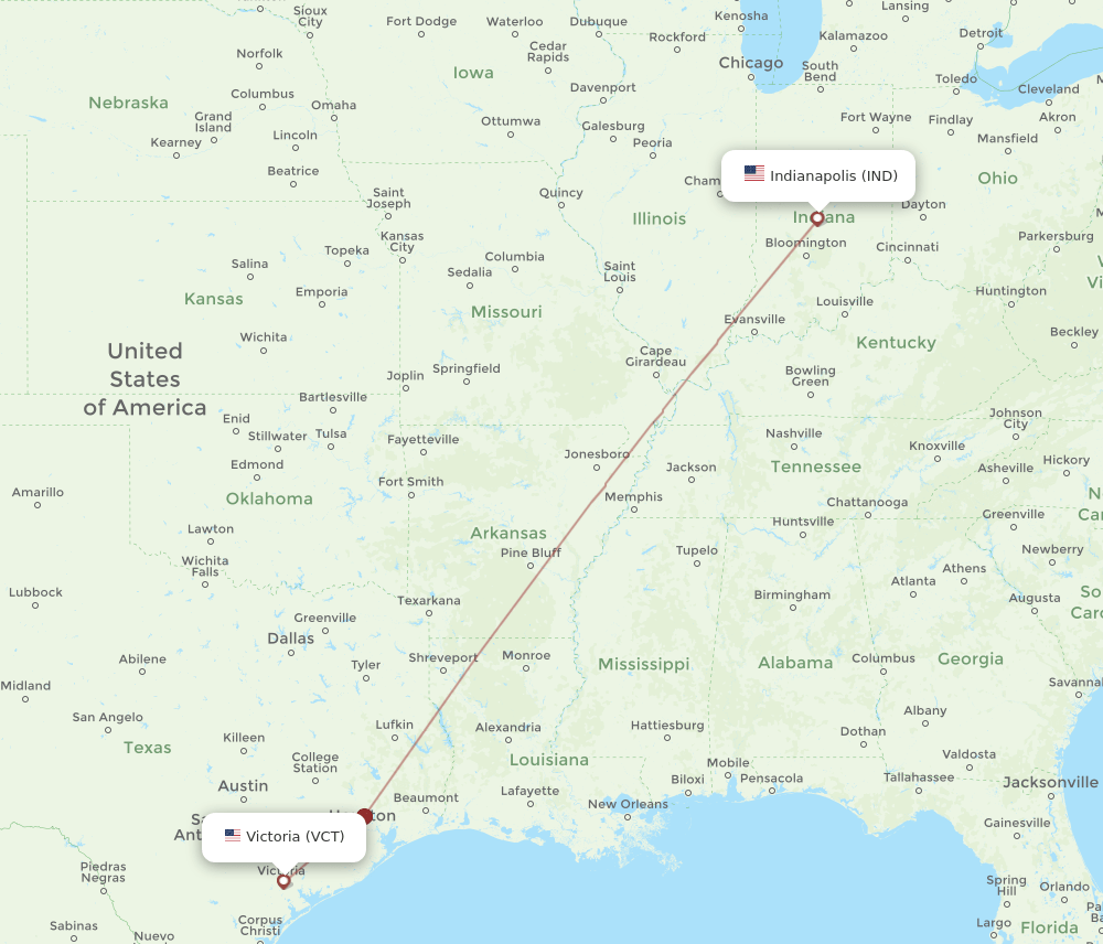 Flights from Indianapolis to Victoria, IND to VCT Flight Routes