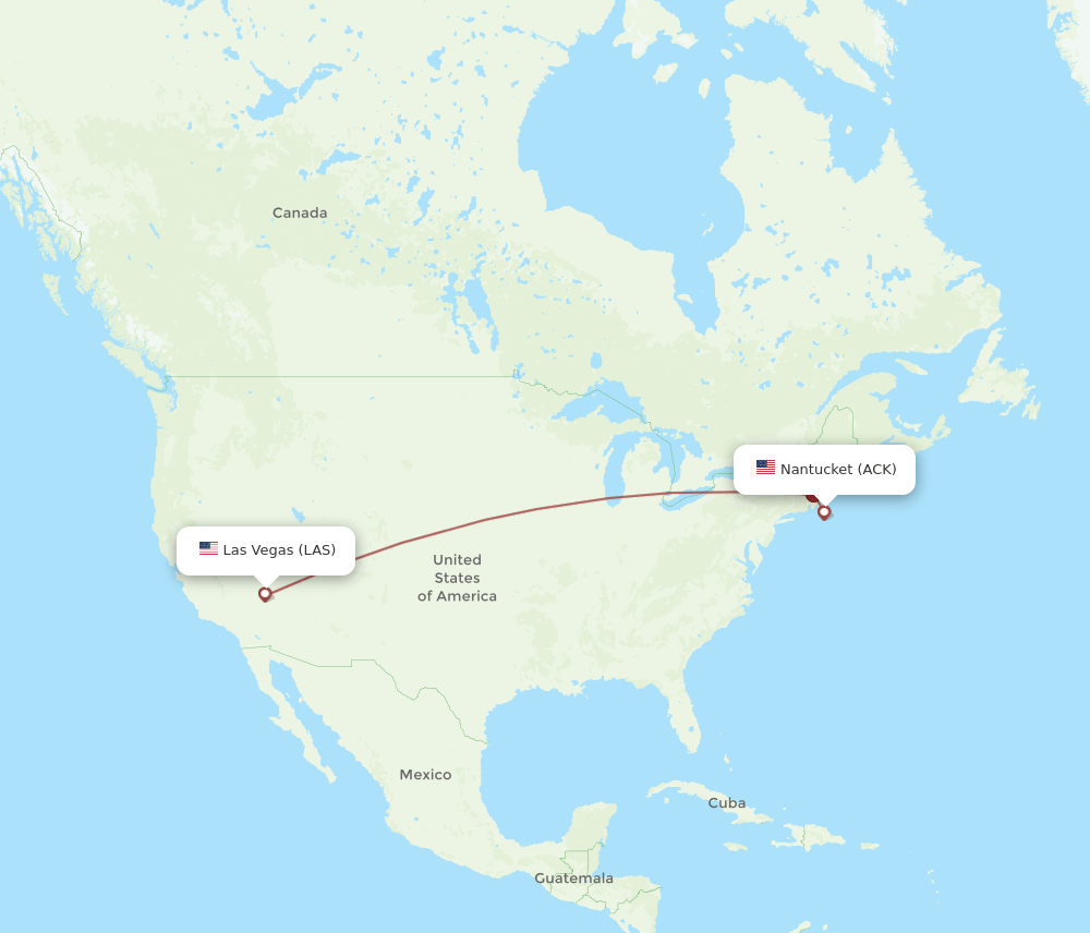 Flights from Las Vegas to Nantucket, LAS to ACK Flight Routes