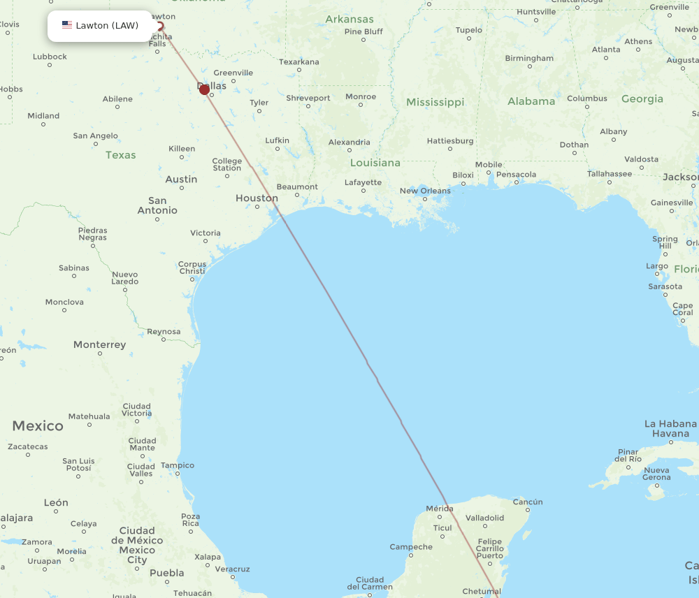 Flights from Lawton to Roatan, LAW to RTB Flight Routes