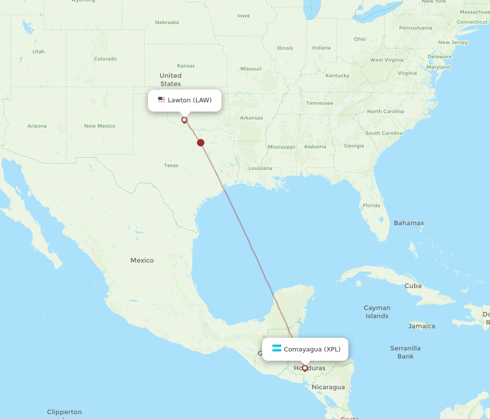 Flights from Lawton to Comayagua, LAW to XPL Flight Routes