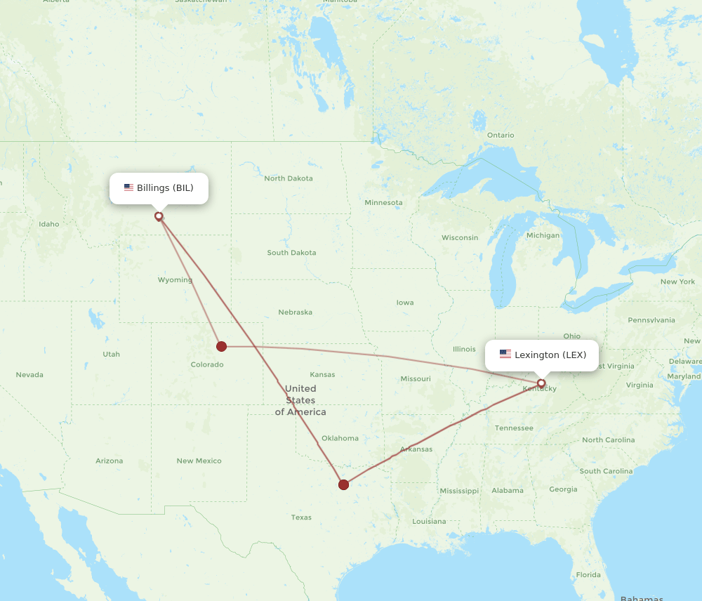 Flights from Lexington to Billings, LEX to BIL Flight Routes
