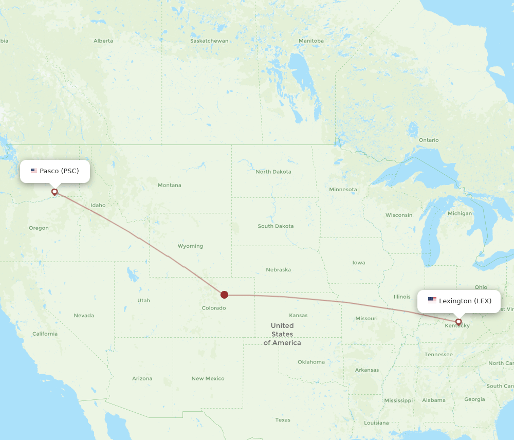 Flights from Lexington to Pasco, LEX to PSC Flight Routes