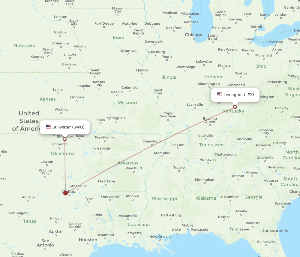 Flights from Lexington to Stillwater, LEX to SWO Flight Routes