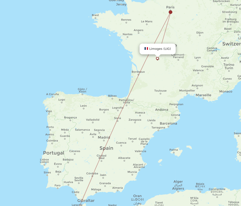 Flights from Limoges to Rabat, LIG to RBA Flight Routes