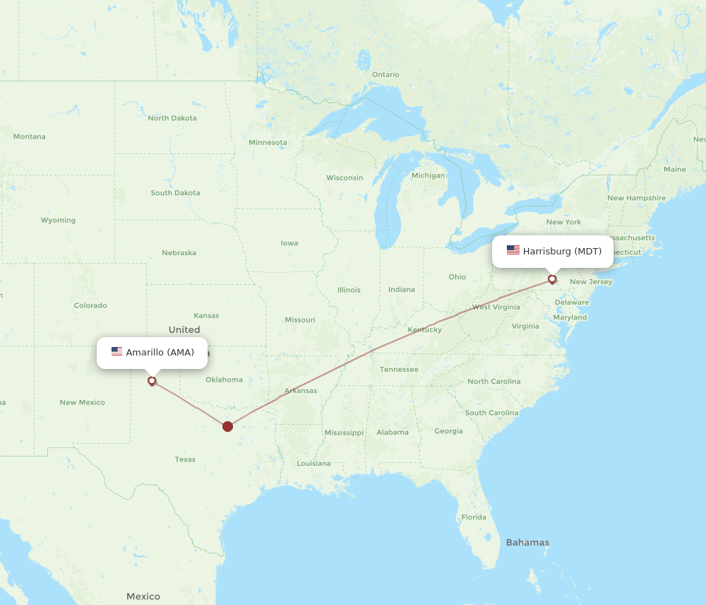 Flights from Middletown to Amarillo, MDT to AMA Flight Routes