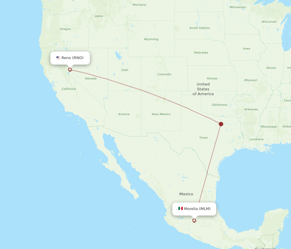 Flights from Reno to Morelia, RNO to MLM Flight Routes