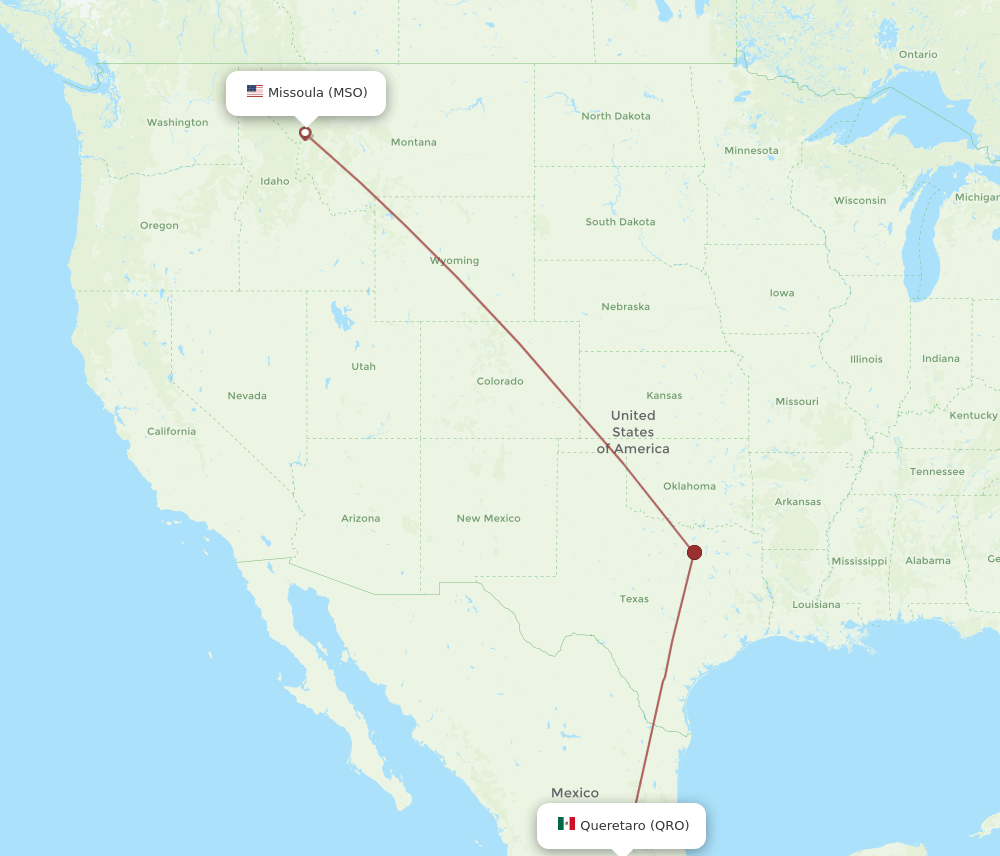 Flights from Missoula to Queretaro, MSO to QRO Flight Routes