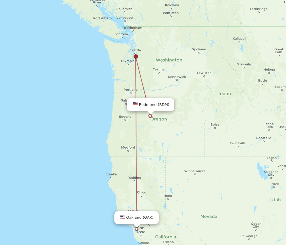 Flights from Oakland to Redmond (OAK to RDM) Airlines & Best Routes(03)