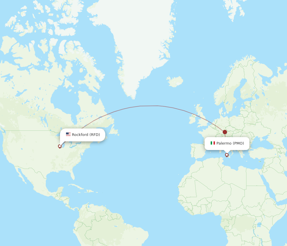 Flights from Rockford to Palermo, RFD to PMO Flight Routes