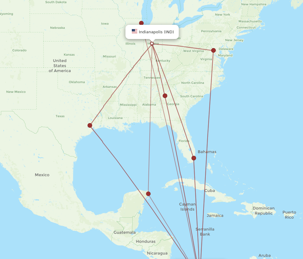 Flights from Panama City to Indianapolis, PTY to IND Flight Routes
