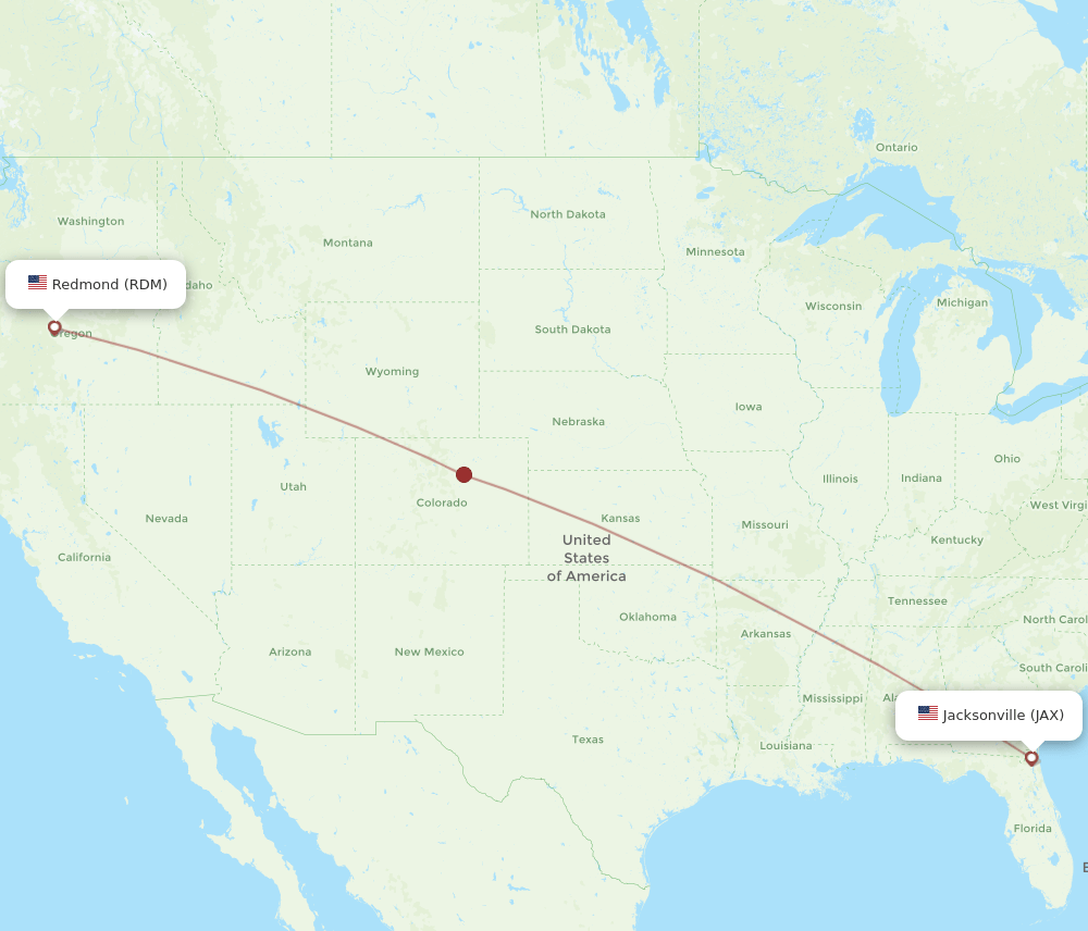 Flights from Redmond to Jacksonville, RDM to JAX Flight Routes