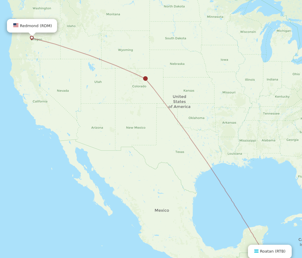 Flights from Redmond to Roatan, RDM to RTB Flight Routes