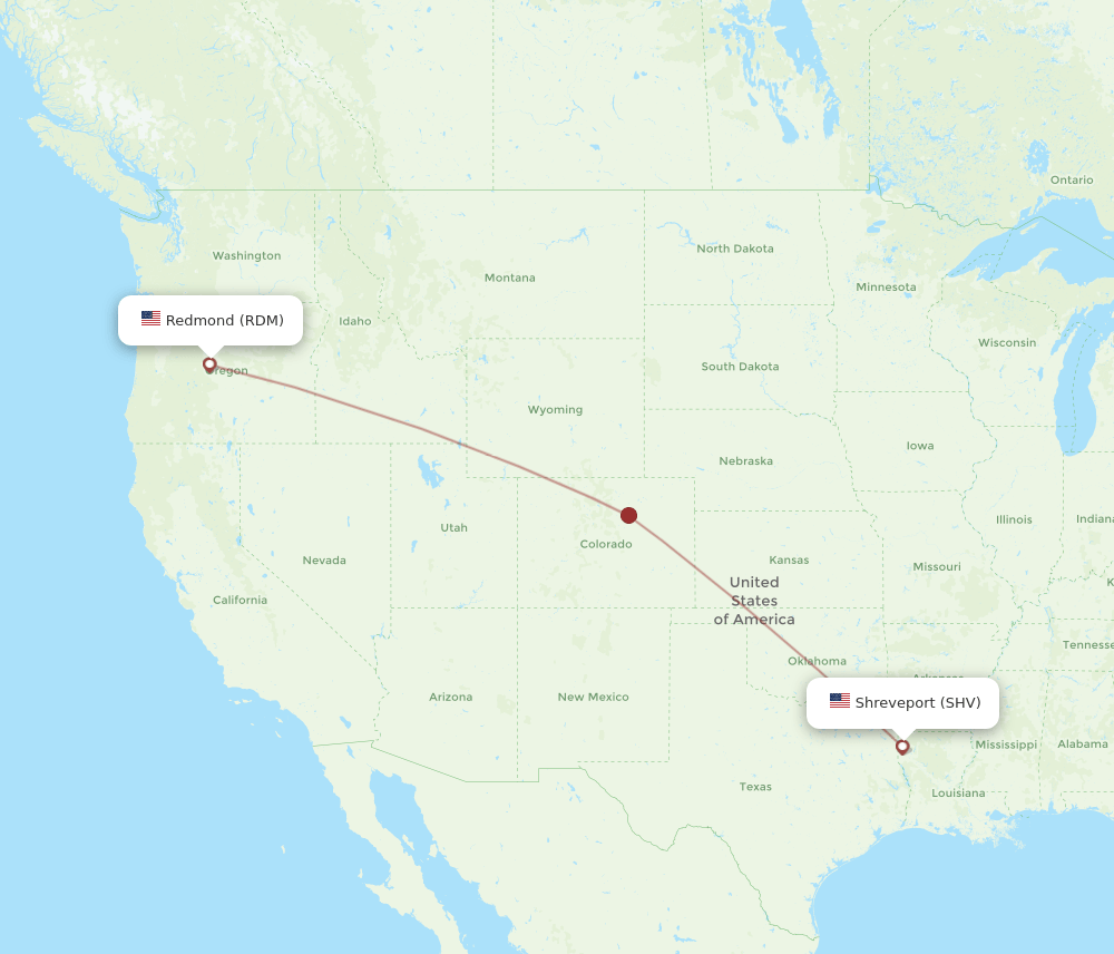 Flights from Redmond to Shreveport, RDM to SHV Flight Routes