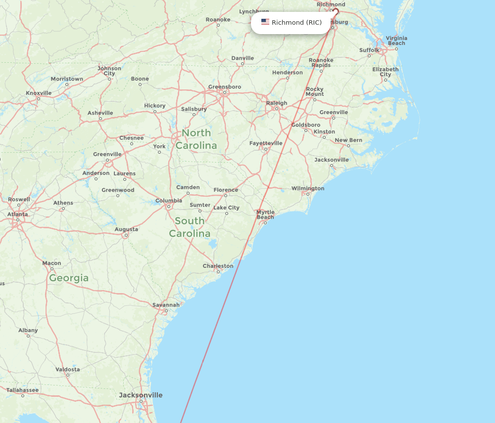 Flights from Richmond to Orlando, RIC to SFB Flight Routes