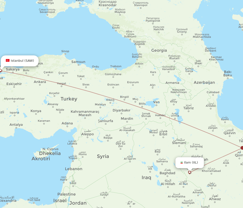 Flights from Istanbul to Ilaam, SAW to IIL Flight Routes