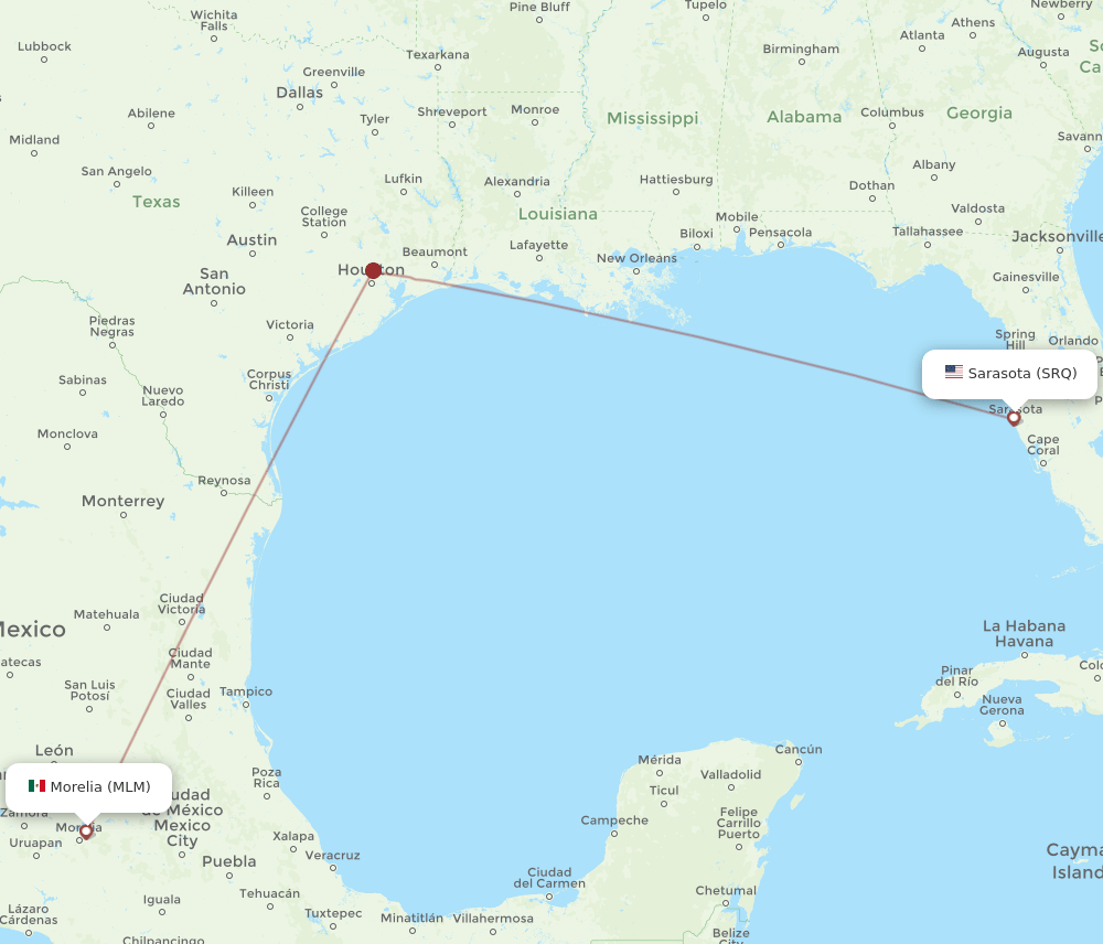 Flights from Sarasota to Morelia, SRQ to MLM Flight Routes