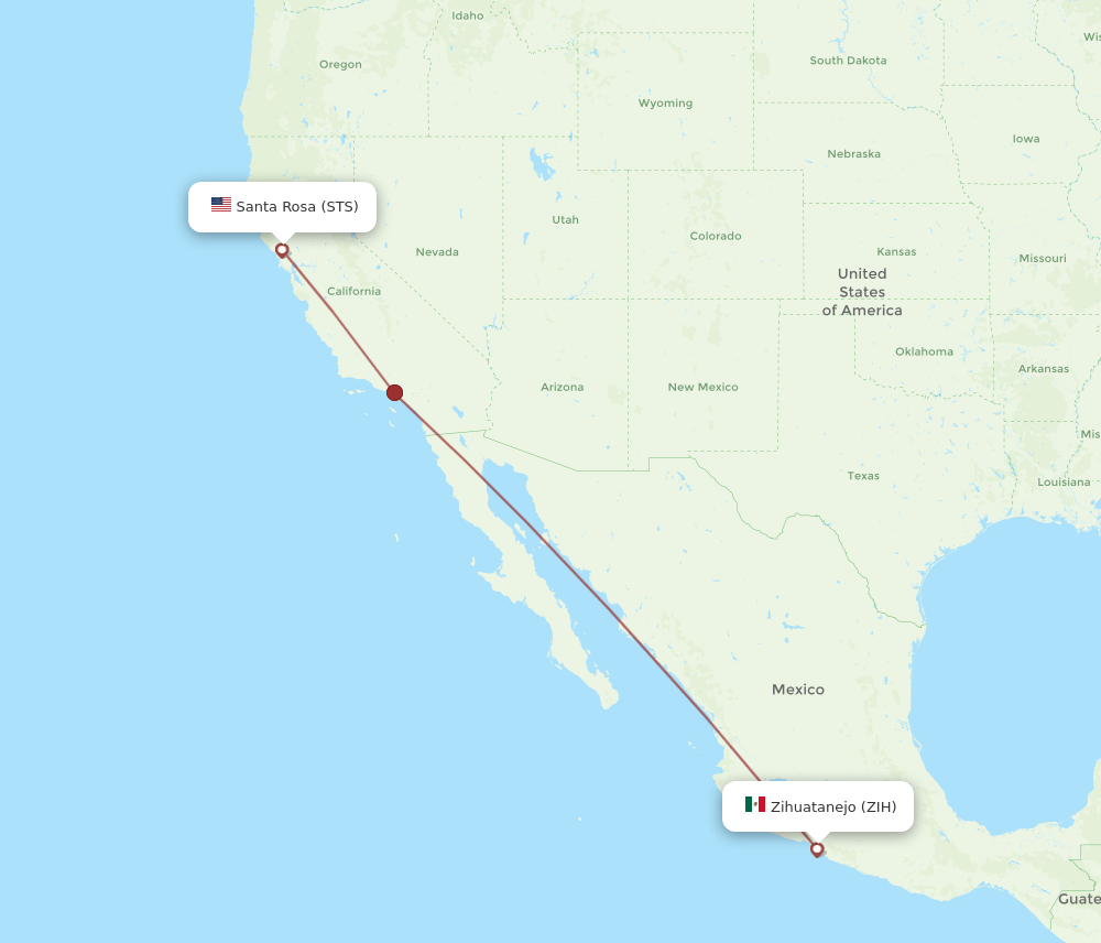 Flights from Santa Rosa to Ixtapa/Zihuatanejo, STS to ZIH Flight Routes