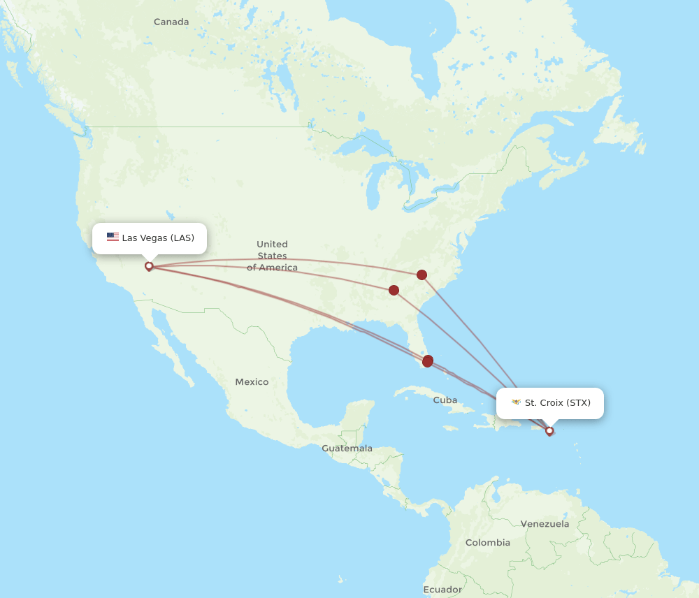 Flights from Saint Croix to Las Vegas, STX to LAS Flight Routes