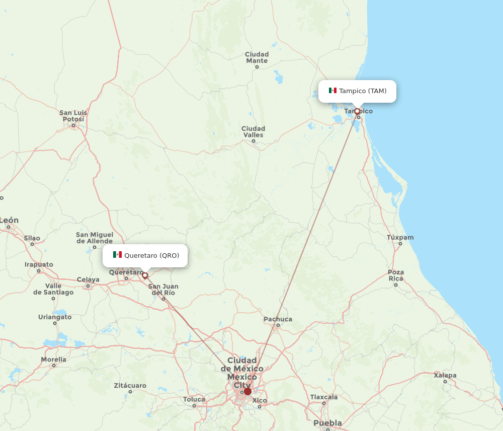 Flights from Tampico to Queretaro, TAM to QRO Flight Routes