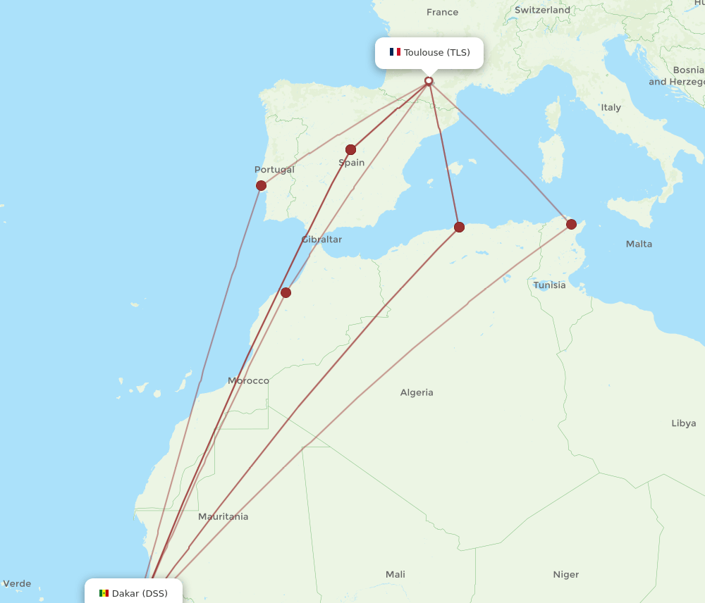 Flights from Toulouse to Dakar (TLS to DSS) Airlines & Best Routes