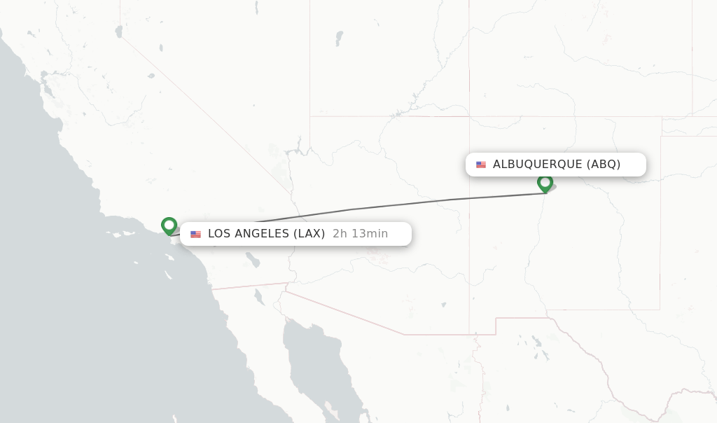 Direct (nonstop) flights from Albuquerque to Los Angeles schedules