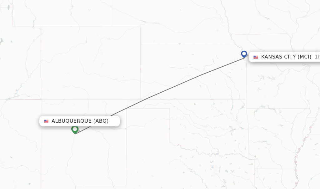 Direct (nonstop) flights from Albuquerque to Kansas City schedules