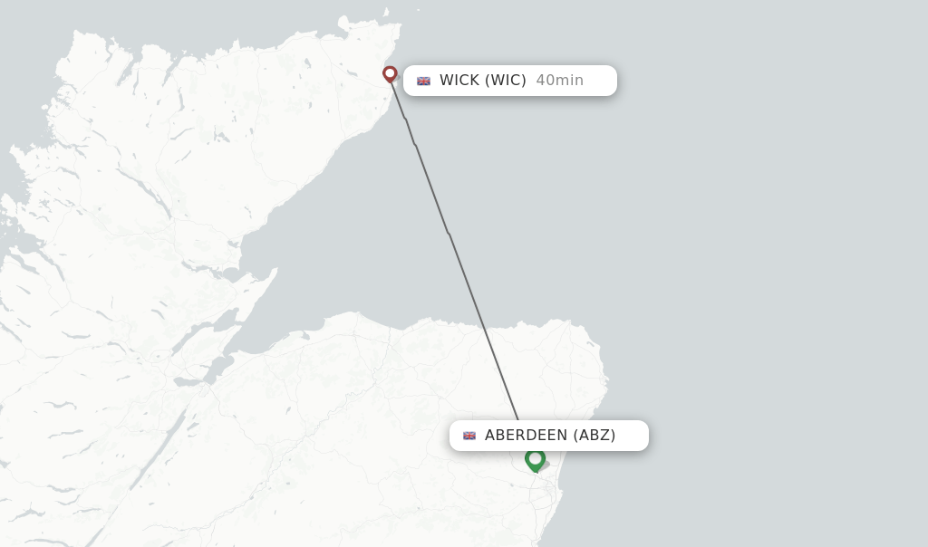Direct (nonstop) flights from Aberdeen to Wick schedules