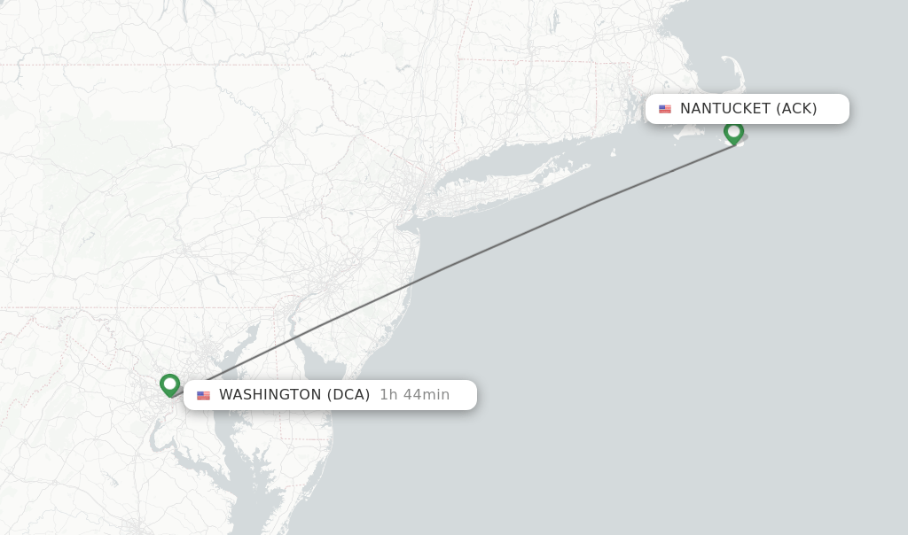 Direct (nonstop) flights from Nantucket to Washington schedules