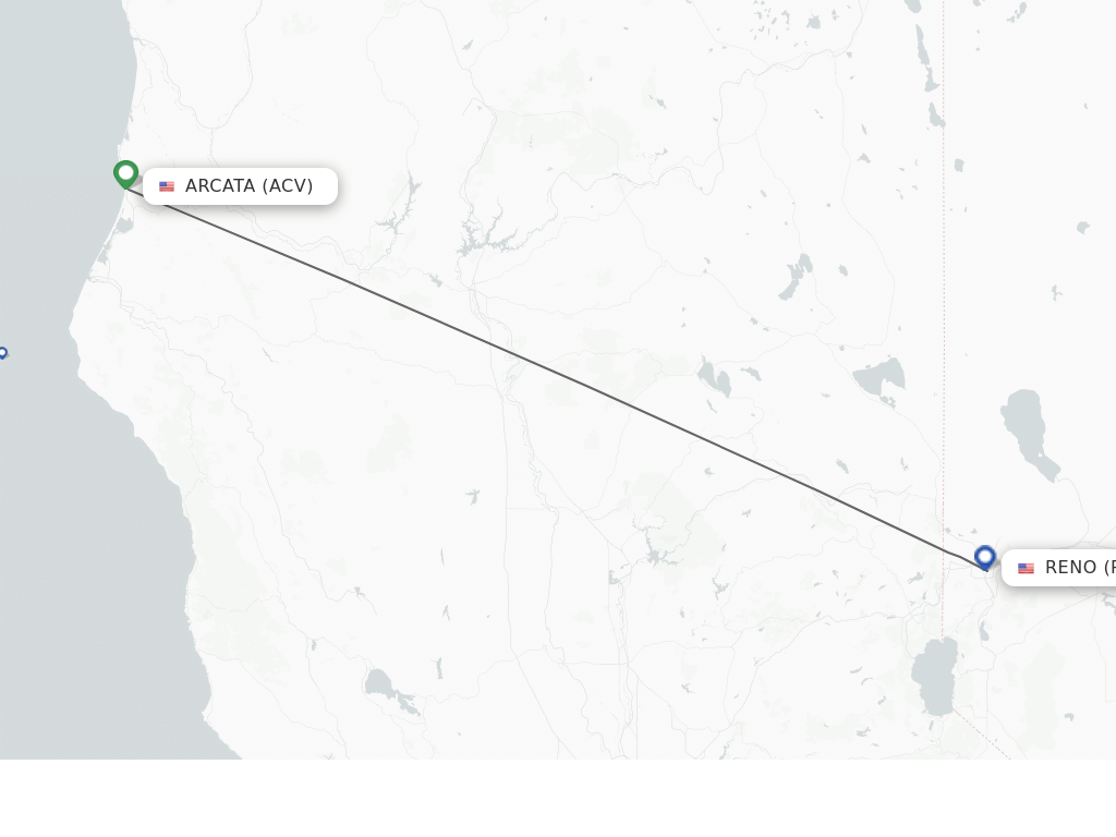 Direct (nonstop) flights from Reno to Arcata schedules