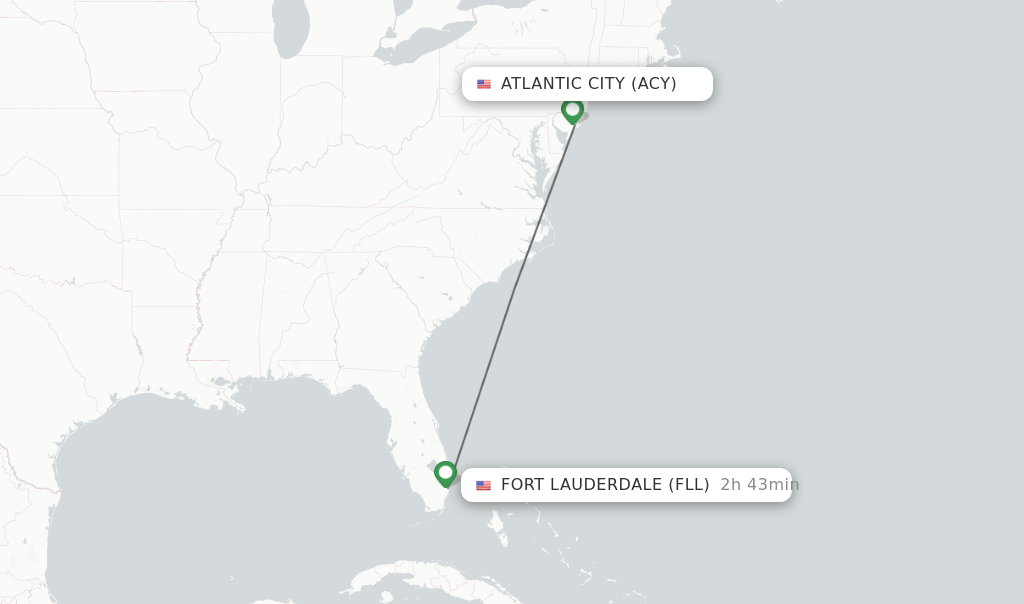 Direct (nonstop) flights from Atlantic City to Fort Lauderdale schedules