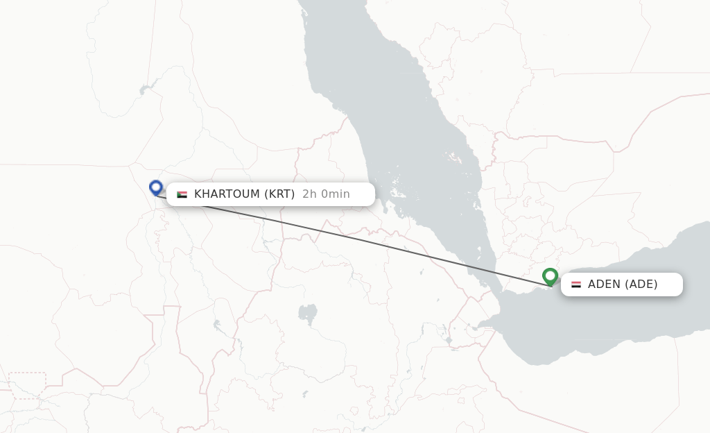Direct (nonstop) flights from Aden to Khartoum schedules