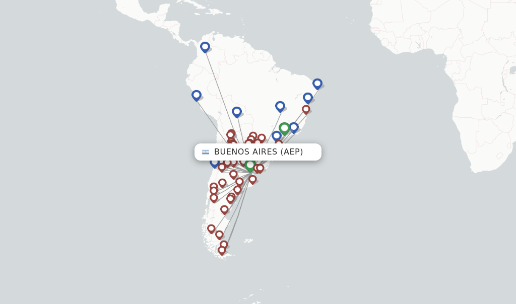 Direct (nonstop) flights from Buenos Aires to Santa Rose de Conlara schedules