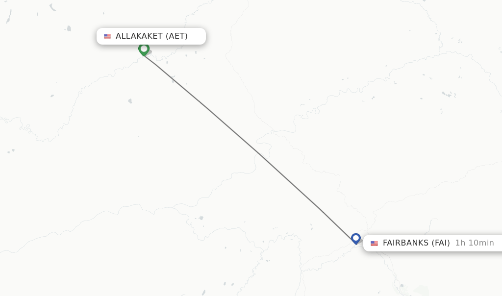 Direct (nonstop) flights from Allakaket to Fairbanks schedules