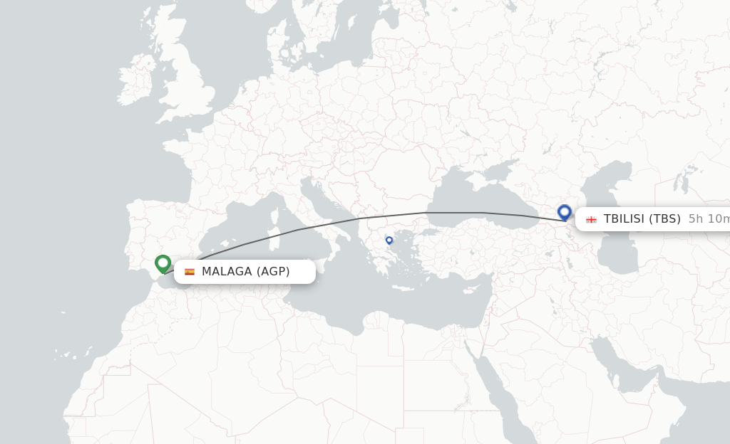 Direct (nonstop) flights from Malaga to Tbilisi schedules