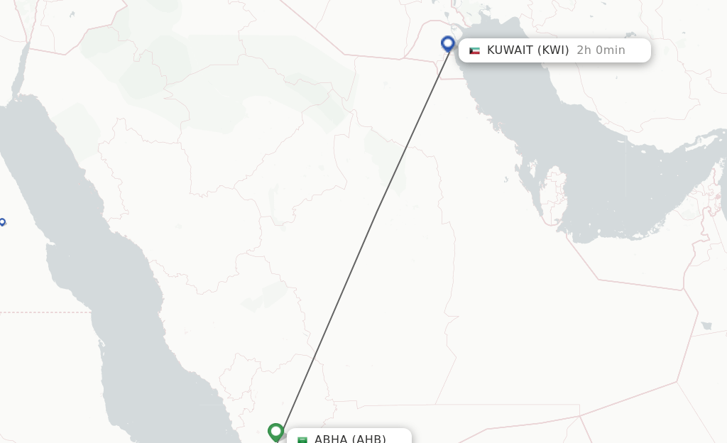 Direct (nonstop) flights from Abha to Kuwait schedules