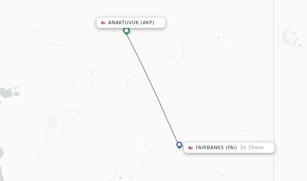 Direct (nonstop) flights from Anaktuvuk to Fairbanks schedules