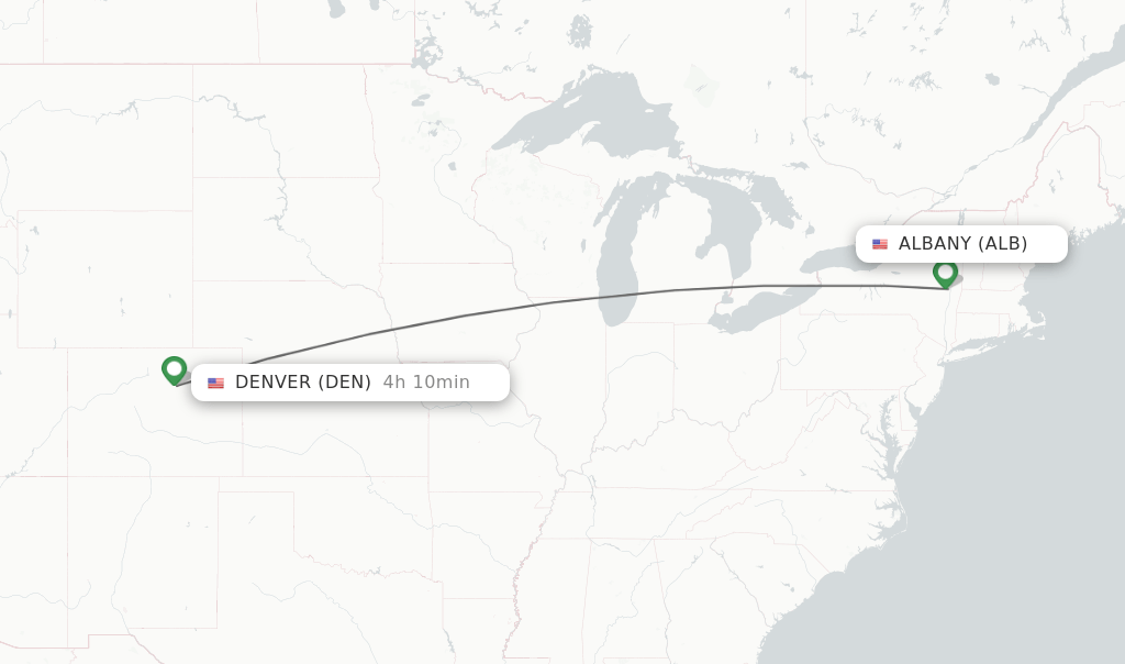 Direct (nonstop) flights from Albany to Denver schedules